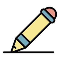 Editor pen icon color outline vector