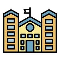 University building icon color outline vector