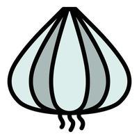 Organic garlic icon color outline vector