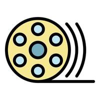 Video reel icon color outline vector