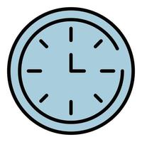 vector de contorno de color de icono de reloj escolar