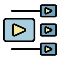 Media site interface icon color outline vector