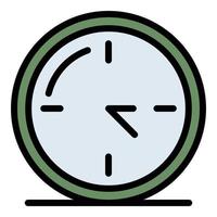 vector de contorno de color de icono de reloj