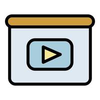 Media player icon color outline vector