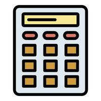 Calculator icon color outline vector