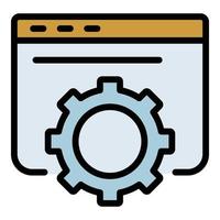 Gear application window icon color outline vector
