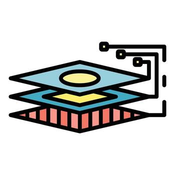Layer robot technology icon color outline vector