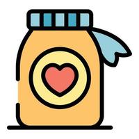 Heart medicine bottle icon color outline vector