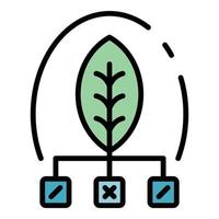 Eco leaf smart grow icon color outline vector