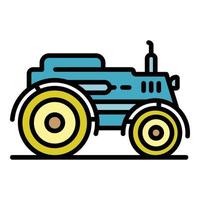 Smart modern tractor icon color outline vector