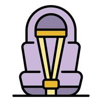 Compact baby car seat icon color outline vector
