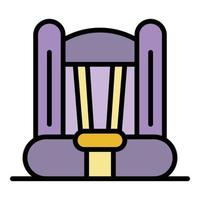 Baby car seat front view icon color outline vector