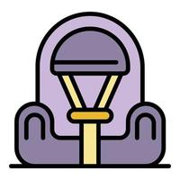 Mini baby car seat icon color outline vector