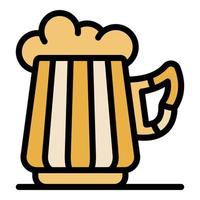 Big mug of beer icon color outline vector