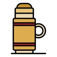 Thermos icon color outline vector