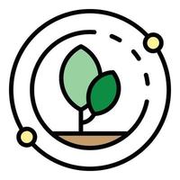 Smart grow plant icon color outline vector