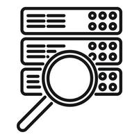 Server database icon outline vector. Crm data vector