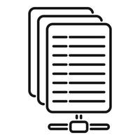 Database sheet icon outline vector. Crm data vector