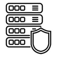 Secured server icon outline vector. Platform system vector