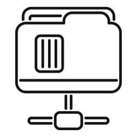 Folder system icon outline vector. Crm data vector