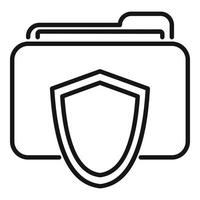 Secured database icon outline vector. Platform system vector