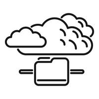 Database cloud icon outline vector. Platform system vector