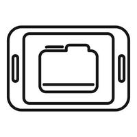 Tablet database icon outline vector. Platform system vector