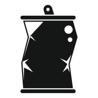 vector simple de icono de residuos de lata. reutilización de metales