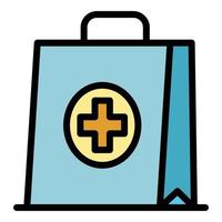 Pharmacy package icon color outline vector