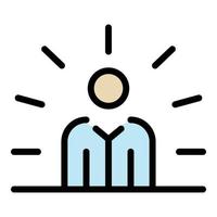 Man immunization icon color outline vector