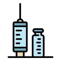 Syringe ampule icon color outline vector