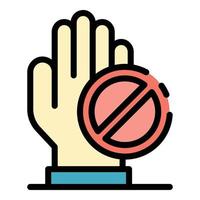 No corruption icon color outline vector