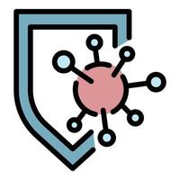 Immune shield protection icon color outline vector