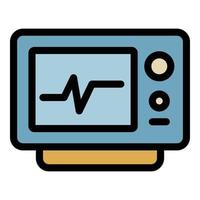 Heart rate monitor icon color outline vector