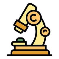 Medical microscope icon color outline vector