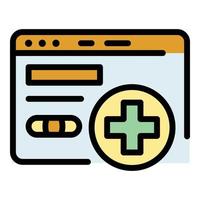 Online pharmacy icon color outline vector