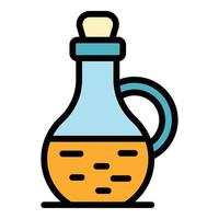 Jug with oil icon color outline vector