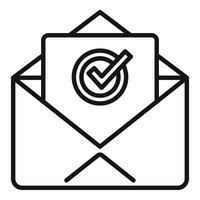 Approved mail icon outline vector. Business quality vector