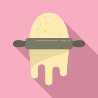 Chef dough icon flat vector. Pastry knead vector