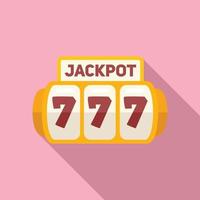 Jackpot game icon flat vector. Casino machine vector