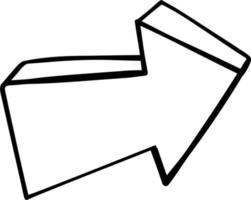 ilustración de vector de doodle de flecha dibujada a mano