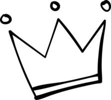 Hand Drawn Crown Doodle Vector Illustration