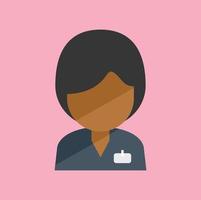 African woman agent icon flat vector. Service support vector