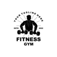 Gym Logo, Fitness Logo Vector, Design Suitable For Fitness, Sports Equipment, Body Health, Body Supplement Product Brands vector