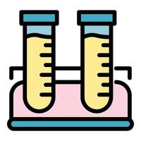 Test tubes on the stand icon color outline vector