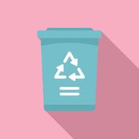 Recycle container icon flat vector. Eco bottle vector