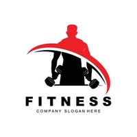 Gym Logo, Fitness Logo Vector, Design Suitable For Fitness, Sports Equipment, Body Health, Body Supplement Product Brands vector