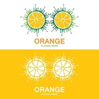 diseño de logotipo naranja, vector de fruta fresca, diseño de tienda de frutas, plantilla de banner, icono de fruta naranja