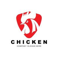 logotipo de pollo, vector de animales de granja, diseño para granja de pollos, restaurante de pollo frito, cafetería