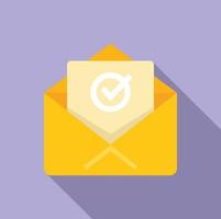 Approved mail icon flat vector. Business quality vector